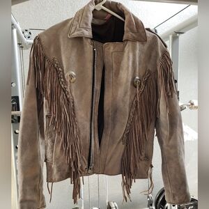 Fringe leather jacket